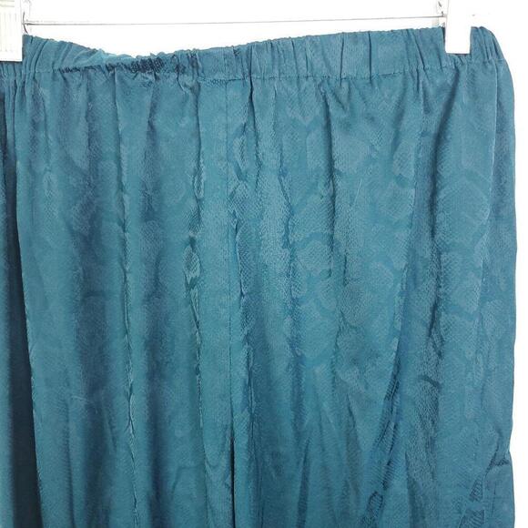 Savage Fenty Pants WOmens Small Wide Leg Serpent Snake Print Jade Lounge - Picture 8 of 11